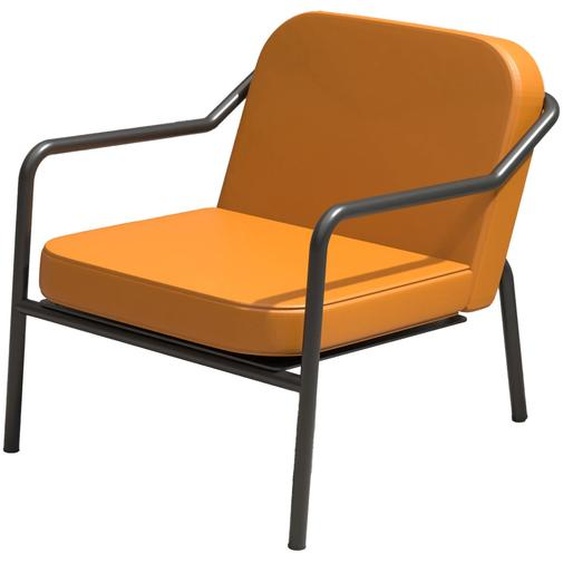Fauteuil daccueil Medso M en simili-cuir Orange - pieds métal Noir