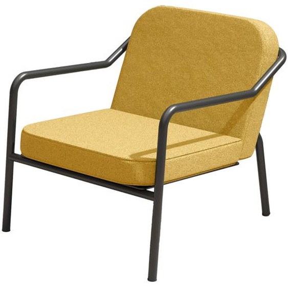 Fauteuil daccueil Medso M en tissu Jaune - pieds métal Noir