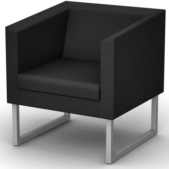 Fauteuil daccueil  Sten 1 place Tissu anthracite Piètement acier aluminium