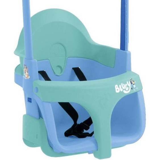 Fauteuil de balançoire bébé évolutif TP Toys Quadpod 4-en-1 Bluey, 6 mois à 8 ans, avec sangles dextension, Bleu