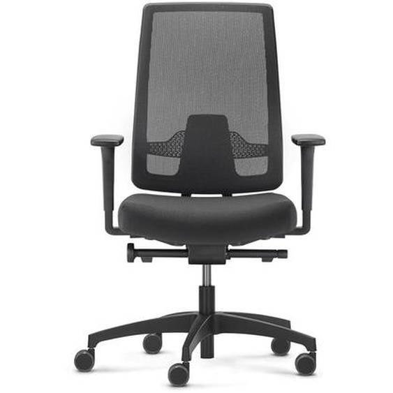 Fauteuil de bureau en tissu et maille M1 Indeed - Hauteur réglable et accoudoirs 2D - Noir