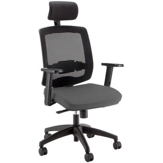 Fauteuil de bureau ergonomique Malice 2 Maille Tissus Anthracite - Accoudoirs et Appui-tête
