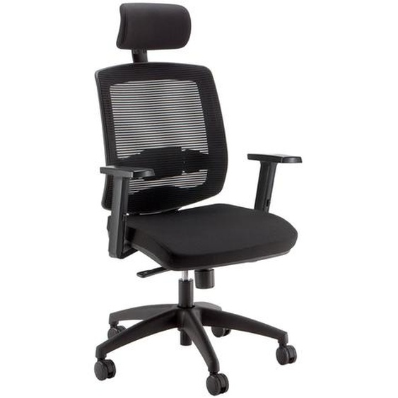 Fauteuil de bureau ergonomique Malice 2 Maille Tissus Noir - Accoudoirs et Appui-tête