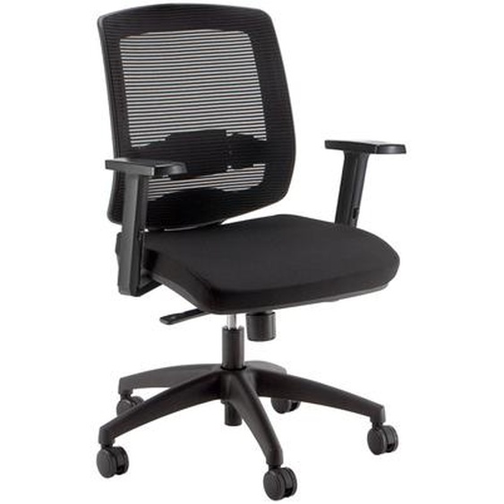Fauteuil de bureau ergonomique Malice 3 assise Tissu et dossier Maille - Hauteur réglable - Accoudoirs et soutien lombaire - Noir