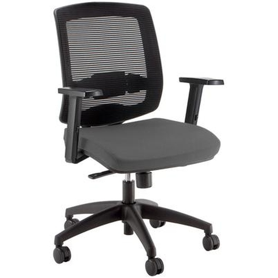 Fauteuil de bureau ergonomique Malice 3 assise Tissu et dossier Maille - Hauteur réglable - Accoudoirs et soutient lombaire - Anthracite