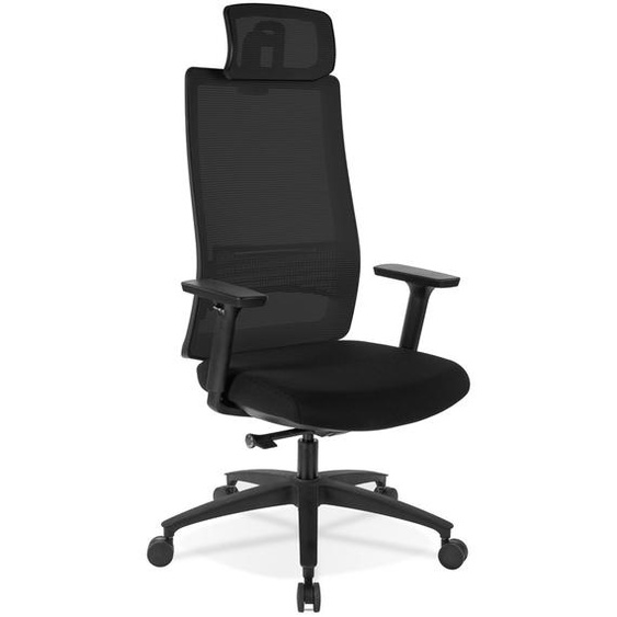 Fauteuil de bureau ergonomique OXFORD en tissu noir