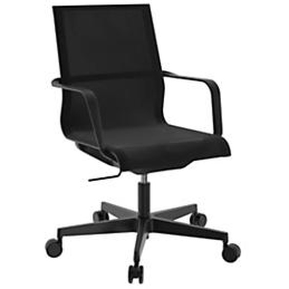 Fauteuil de bureau Ewen Sitness avec accoudoirs - Assise et dossier en maille filet - Noir