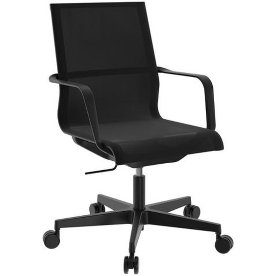 Fauteuil de bureau Ewen Sitness avec accoudoirs - Assise et dossier en maille filet - Noir