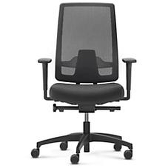 Fauteuil de bureau Indeed en tissu et dossier maille M1 - Hauteur réglable avec accoudoirs 2D - Noir