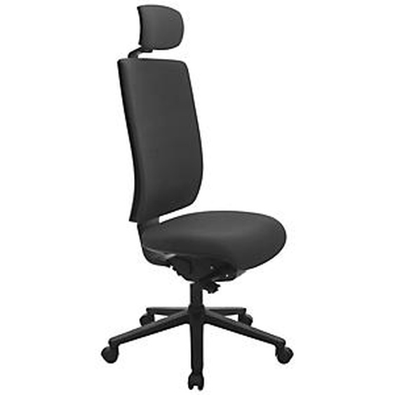 Fauteuil de bureau Infinity 2 Tissu polyester Noir Hauteur réglable - Dossier Appuie-tête Roulettes
