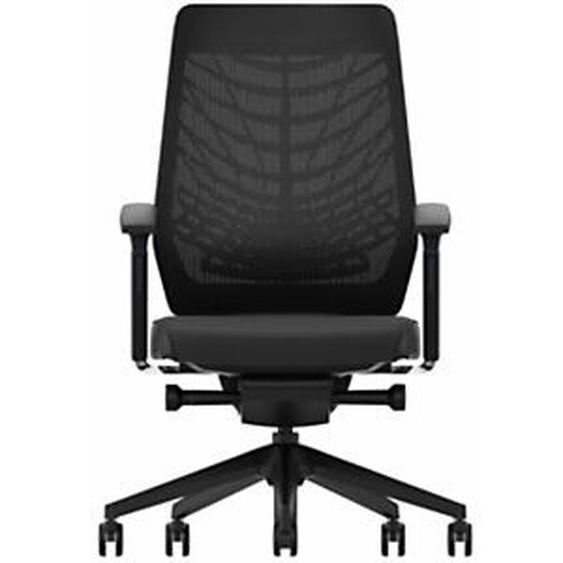 Fauteuil de bureau Joyce Tissu et Maille Noir Hauteur réglable - Accoudoirs Dossier Roulettes
