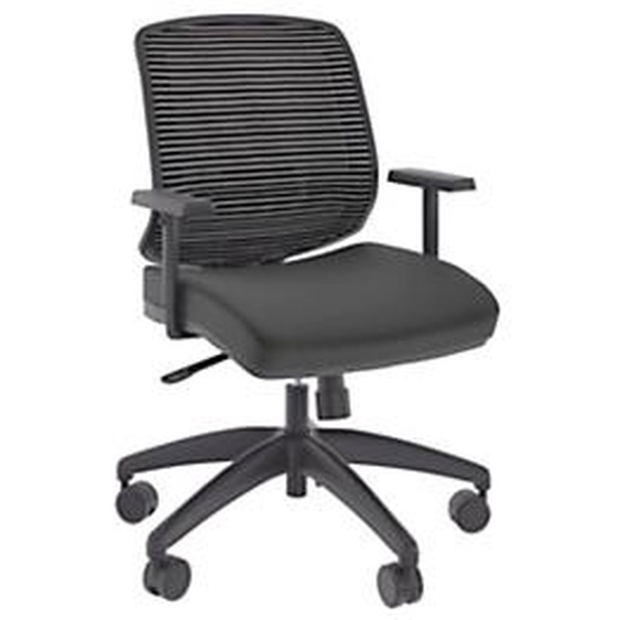 Fauteuil de bureau Malice Tissu et Maille Noir Hauteur réglable - Accoudoirs Dossier Roulettes