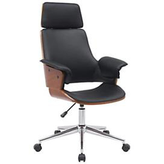 Fauteuil de bureau Octave structure bois revêtement polyuréthane - Hauteur réglable - Accoudoirs - Appuie-tête