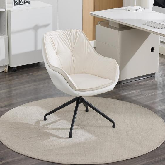 Fauteuil de bureau pour la maison, en similicuir avec accoudoirs, assise profonde – Idéal pour le salon et la chambre à coucher