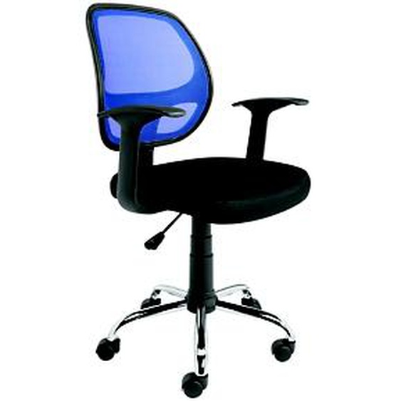 Fauteuil de bureau TAMI, tissu / maille filet, dossier 46 cm Noir / Bleu