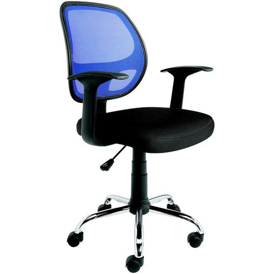 Fauteuil de bureau TAMI, tissu / maille filet, dossier 46 cm Noir / Bleu