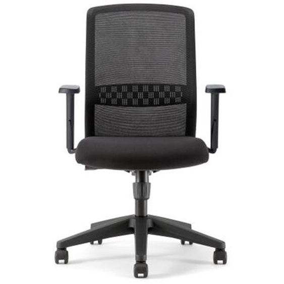 Fauteuil de bureau Tekna Maille résille polyester M1 noir hauteur réglable accoudoirs 1D roulettes