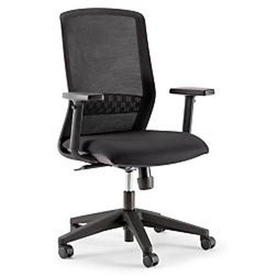 Fauteuil de bureau Tekna Maille résille polyester M1 noir hauteur réglable accoudoirs 3D roulettes