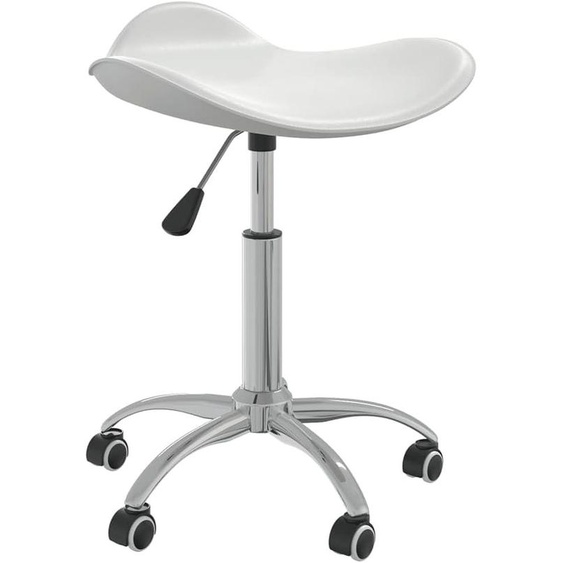 Fauteuil de coiffure, blanc, en similicuir, avec système hydraulique de réglage en hauteur, siège pivotant avec 5 roulettes, idéal pour salons de coiffure, instituts de beauté, barbier, spas, capacité de 110 kg
