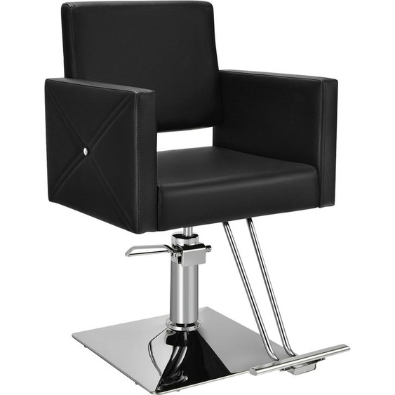 Fauteuil de coiffure COSTWAY réglable en hauteur, fauteuil de coiffure avec pompe hydraulique, pivotant à 360°, fauteuil de barbier avec repose-pieds, fauteuil de barbier