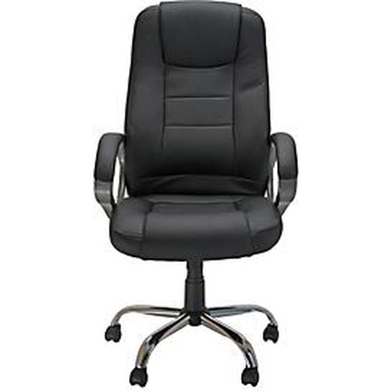 Fauteuil de direction Wesley Simili cuir Noir Hauteur Réglable - Accoudoirs Dossier Roulettes
