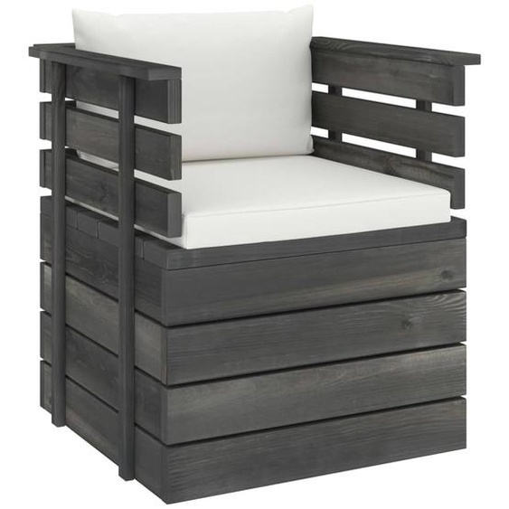 Fauteuil de jardin avec coussin en pin