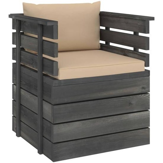 Fauteuil de jardin avec coussin en pin