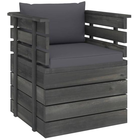 Fauteuil de jardin avec coussin en pin