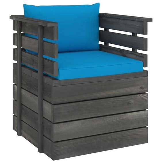 Fauteuil de jardin avec coussin en pin