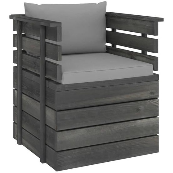 Fauteuil de jardin avec coussin en pin