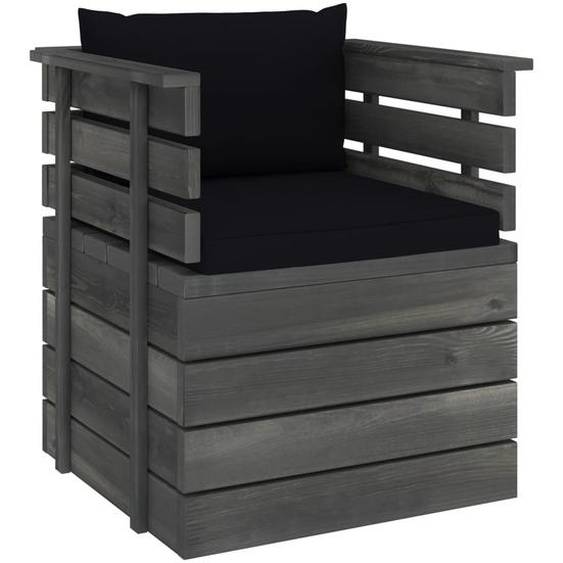 Fauteuil de jardin avec coussin en pin