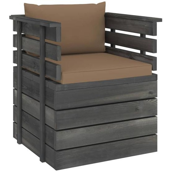 Fauteuil de jardin avec coussin en pin