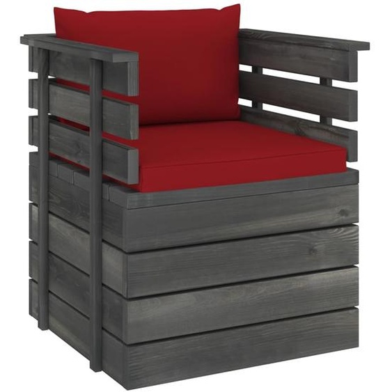 Fauteuil de jardin avec coussin en pin