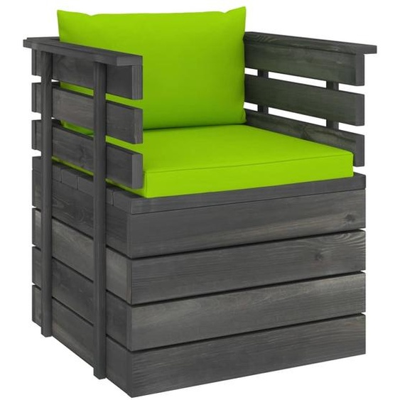 Fauteuil de jardin avec coussin en pin