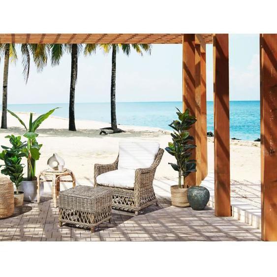 Fauteuil de jardin en rotin - BELIANI - RIBOLLA - Vintage - Relaxation - Naturel