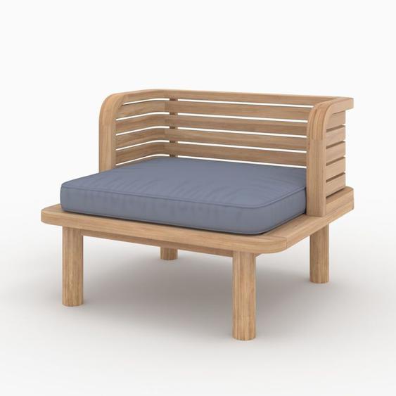 Fauteuil de jardin en teck et coussins gris - Kilda - Rendez-Vous Déco