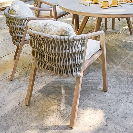Fauteuil de jardin MYLORE Beige / Honey Aluminium traité époxy, Polyester recyclé Hespéride