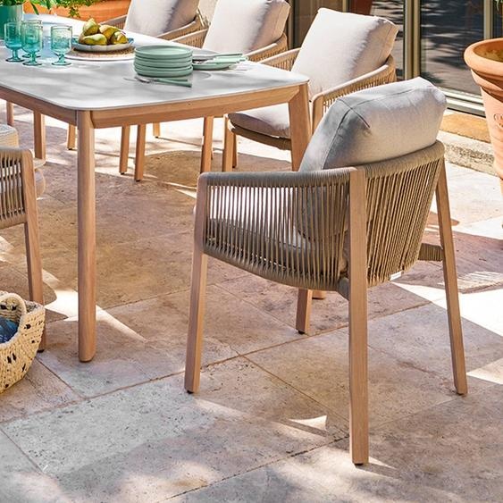 Fauteuil de jardin NELORA Miel / Honey Aluminium traité époxy, Polyester recyclé Hespéride