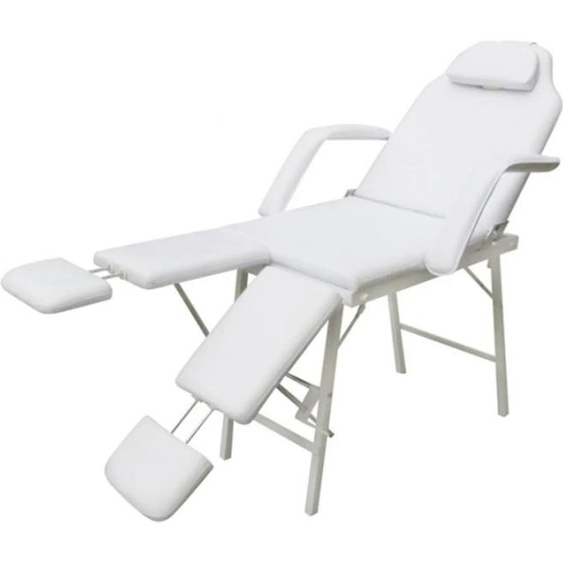 Fauteuil pour traitement facial Similicuir 185x78x76 cm Blanc