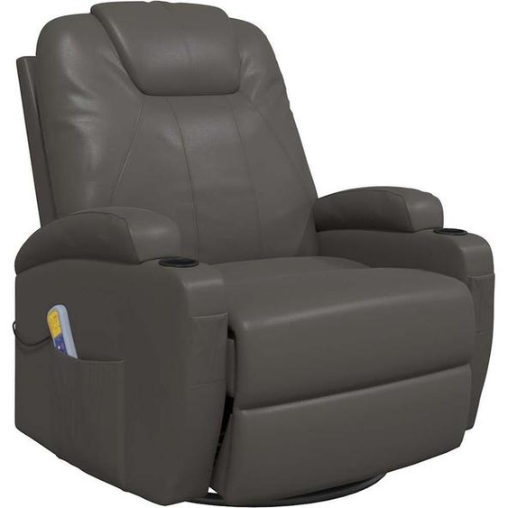 Fauteuil de massage à bascule Anthracite similicuir
