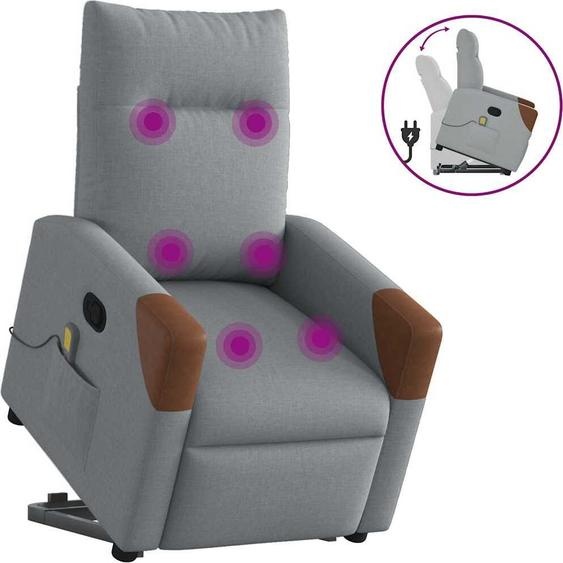 Fauteuil de massage avec releveur Tissu gris clair, Fauteuil classique Design Meubles
