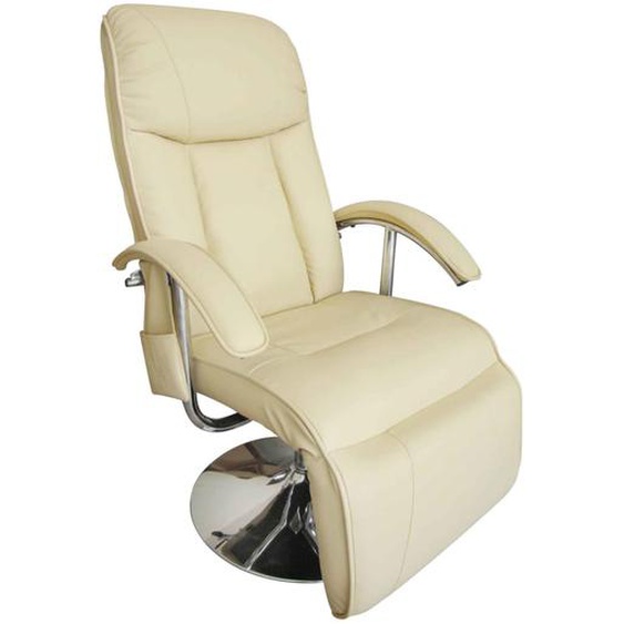 Fauteuil de massage blanc crème similicuir