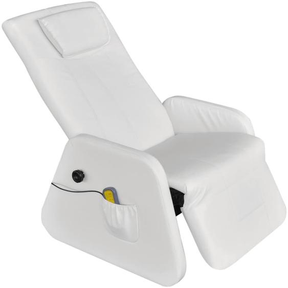 Fauteuil de massage blanc similicuir