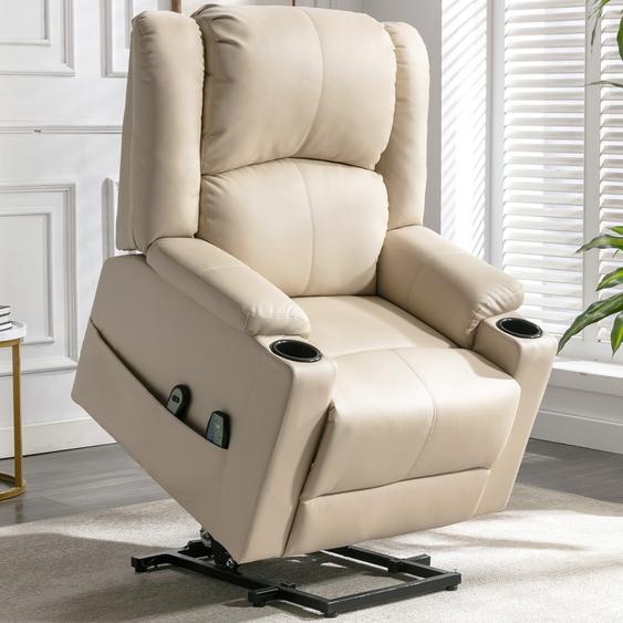 Fauteuil de massage COMHOMA Fauteuil relax électrique XL, capacité 200 kg, confortable et doux, fauteuil ergonomique inclinable pour personnes âgées