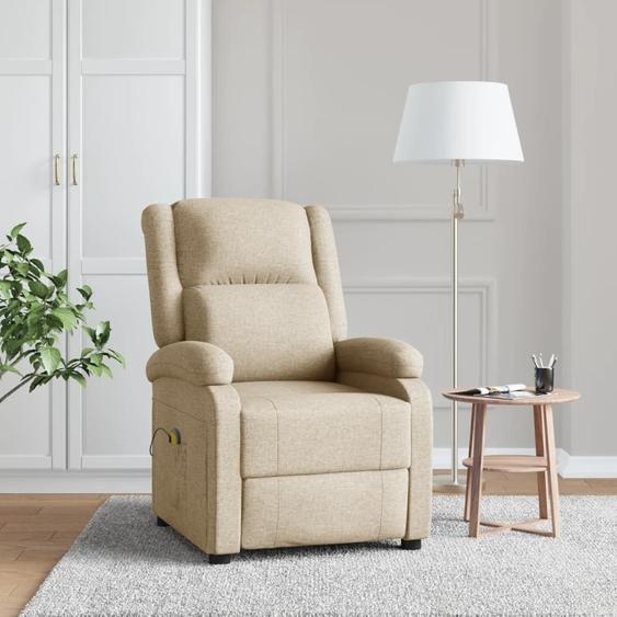 Fauteuil de massage Crème Tissu 340935