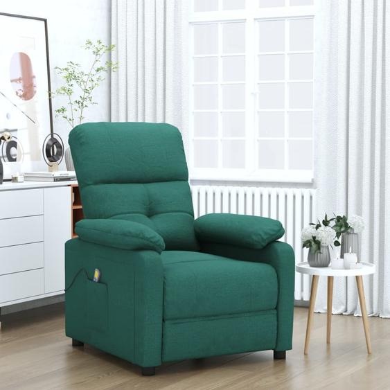 Fauteuil de massage de style élégant Tissu vert foncé - Fauteuil de massage CHY84821454