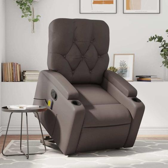 Fauteuil de massage design avec releveur Marron Similicuir, Fauteuil classique 2024 Nouveau