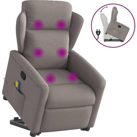 Fauteuil de massage design avec releveur Taupe Tissu - Fauteuil TV & Relax 2025 Nouveau5709945 2parcel