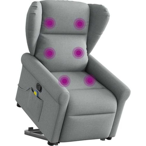 Fauteuil de massage design avec releveur Tissu gris clair, Fauteuil classique Nouveau