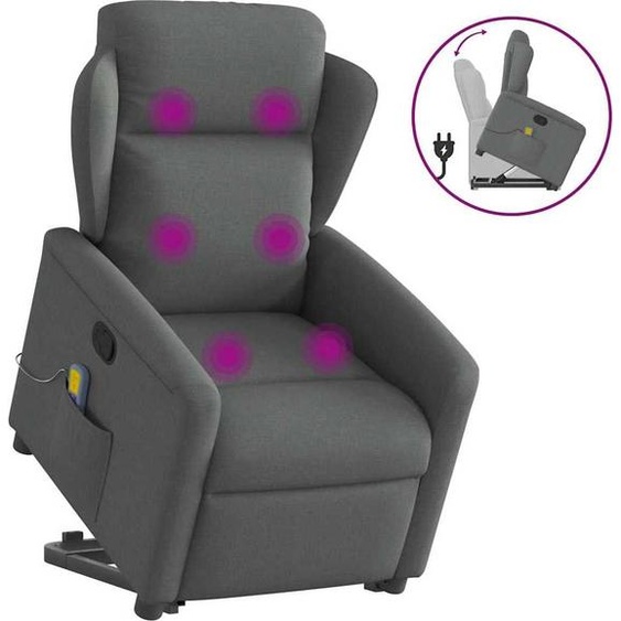Fauteuil de massage design avec releveur Tissu gris foncé, Fauteuil classique Nouveau